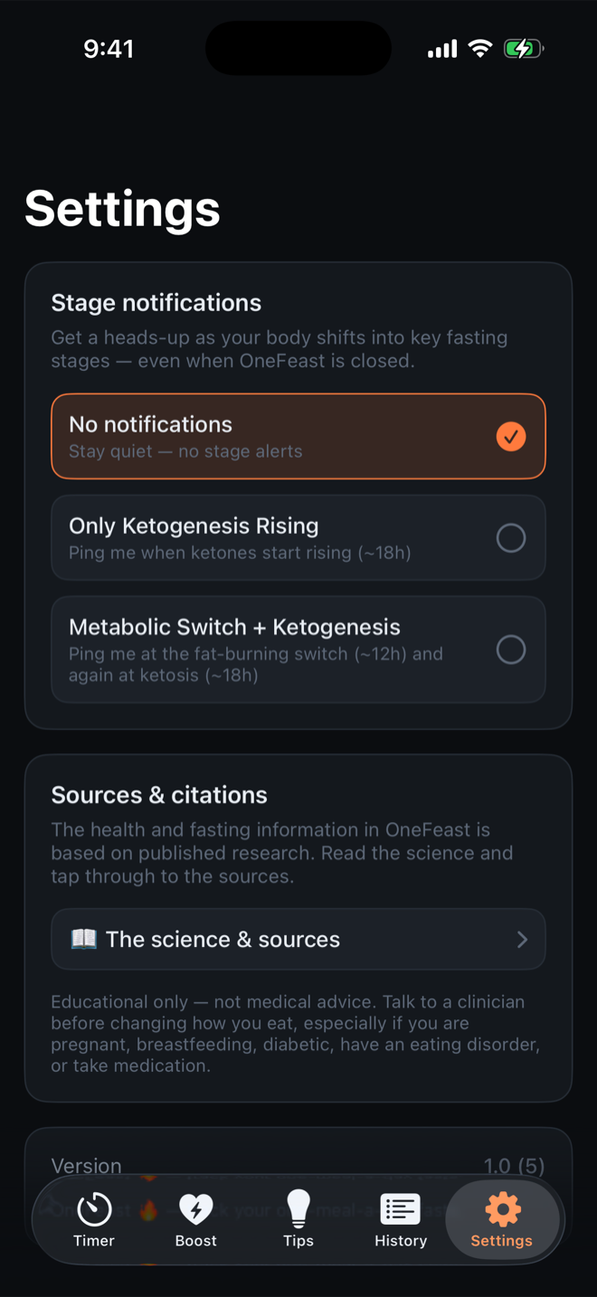 Notification settings